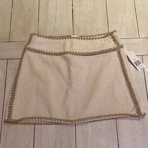 Blank NYC NWT Cream Tan Stitching Denim Mini Skirt 27